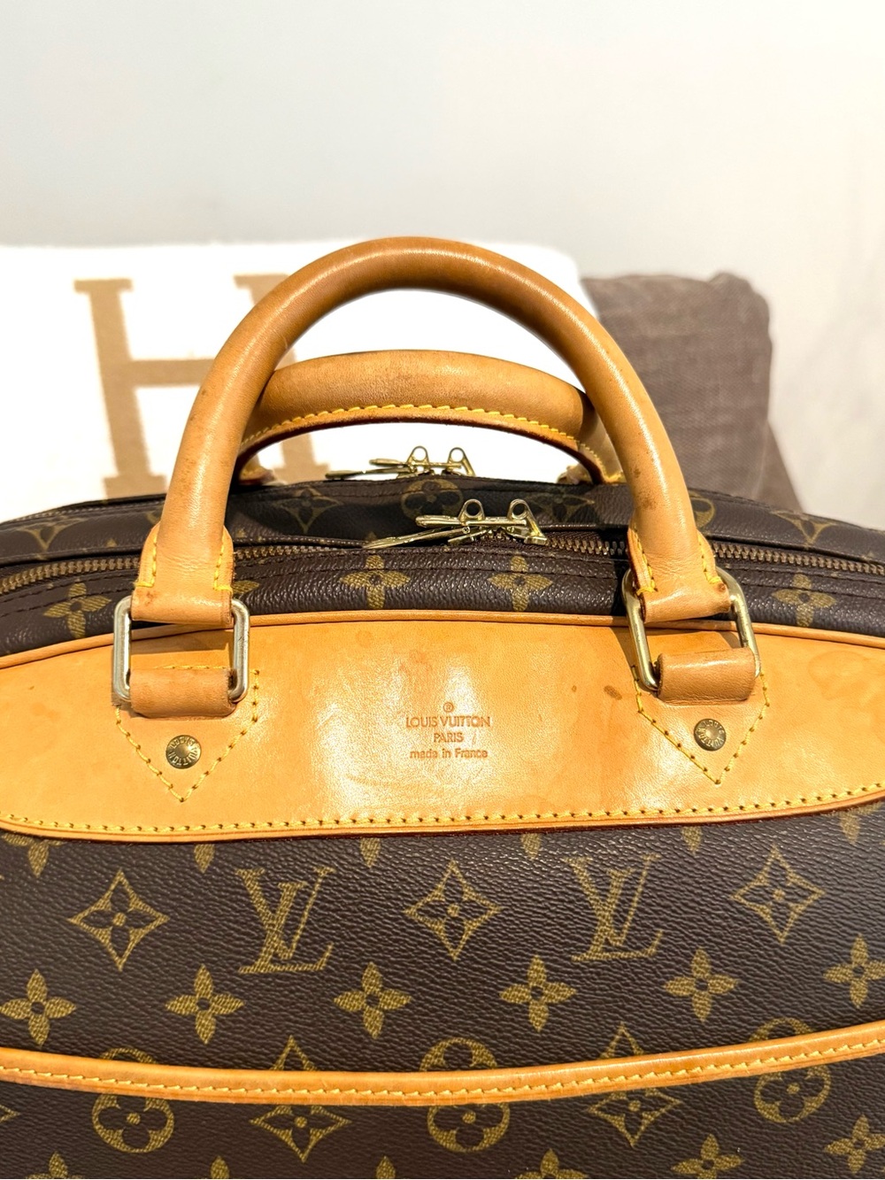 Authentic Louis Vuitton Alizé Poche travel bag M41393 brown monogram LV unisex - Picture 5 of 16